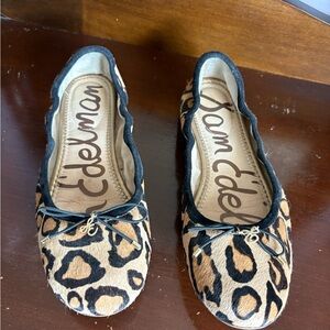 Sam Edelman Animal Print Flats with Black Trim